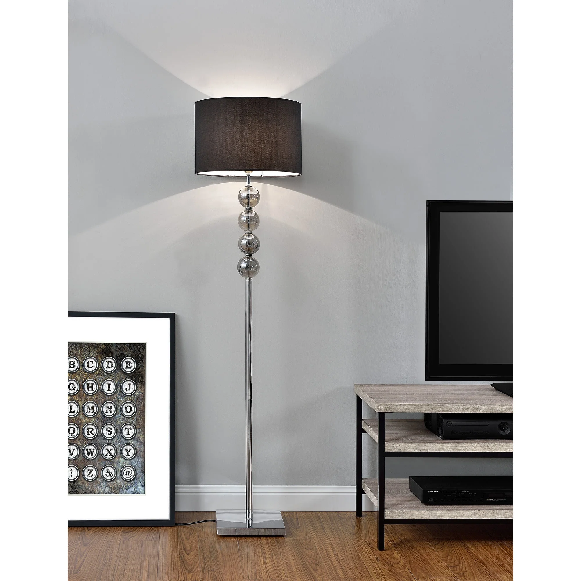 Stehleuchte Spheridern 1x E27 Ø 37,5 x 155 cm Chrom/Schwarz lux.pro - Image 2