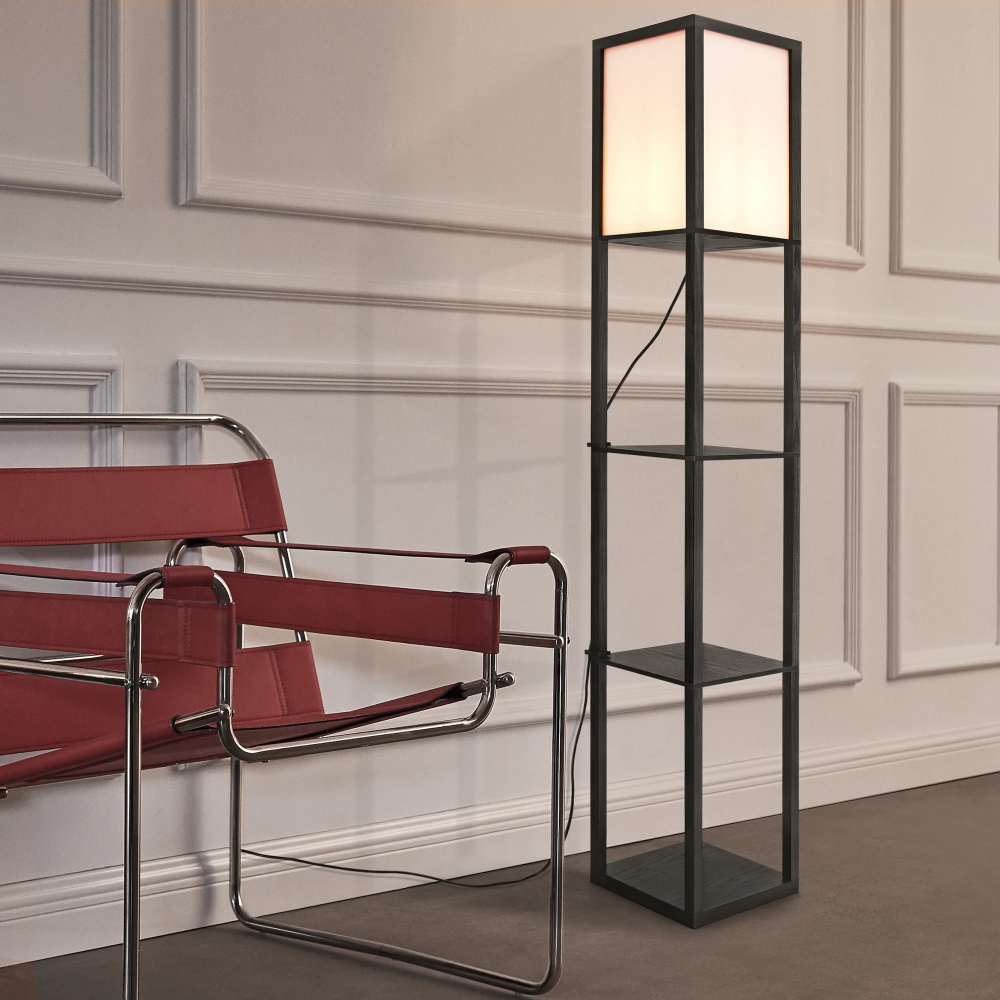 Stehleuchte Stapleford mit Regal [lux.pro]