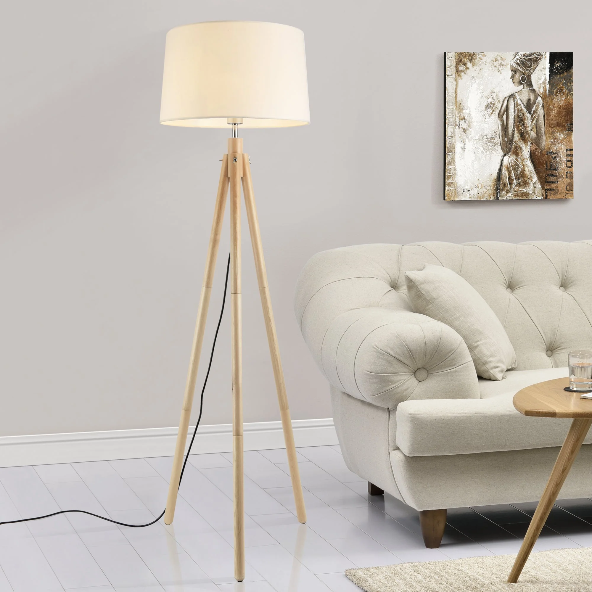 Stehleuchte Tomar 153 cm 1xE27 Max. 60W Weiß lux.pro - Image 2