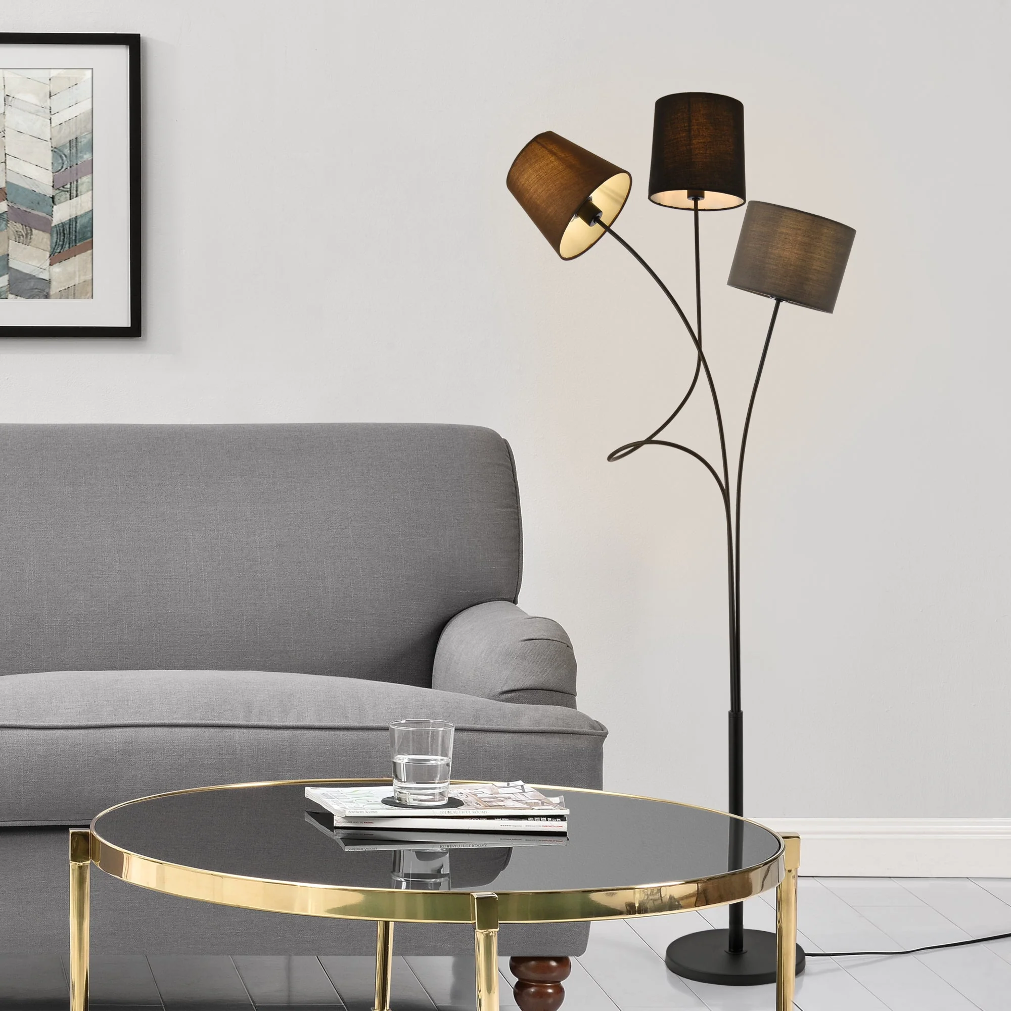 Stehleuchte Treviso 146 cm 3-Flammig E14 Max. 40W Metall Mehrfarbig lux.pro