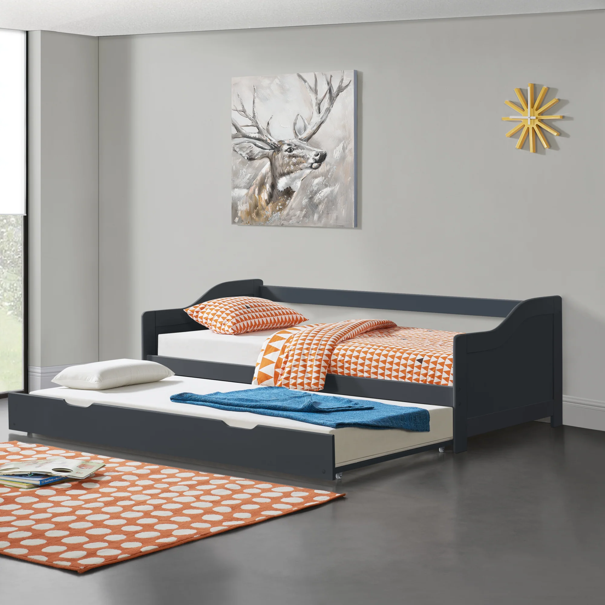 Tandembett 90x200 cm mit Lattenrost [en.casa] - Image 2