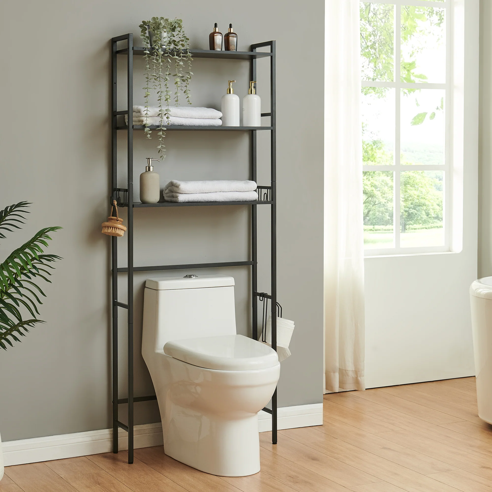 Toilettenregal Ljukhobro 164x64x20 cm [en.casa] - Image 3