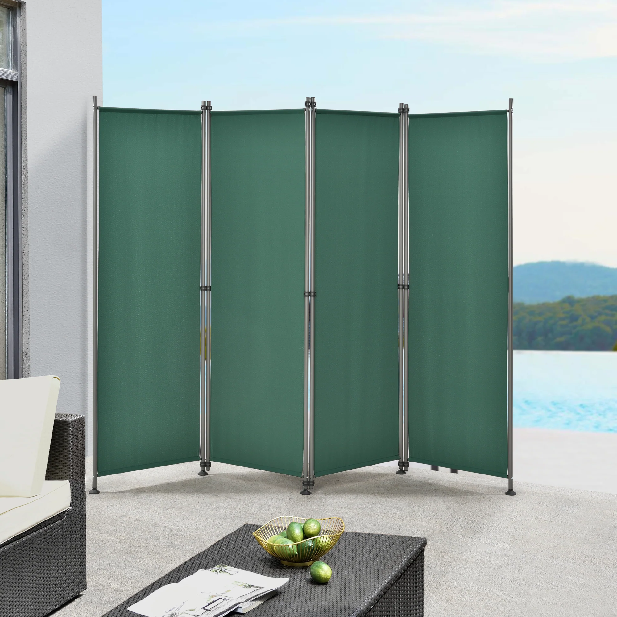 Trennwand Modica Outdoor 170x215 cm  vierteilig in versch. Farben pro.tec - Image 4