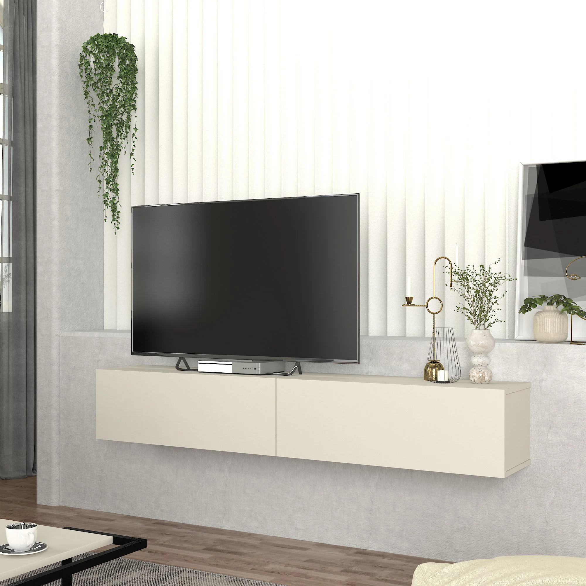 TV-Lowboard hängend Nolven [en.casa] - Image 3