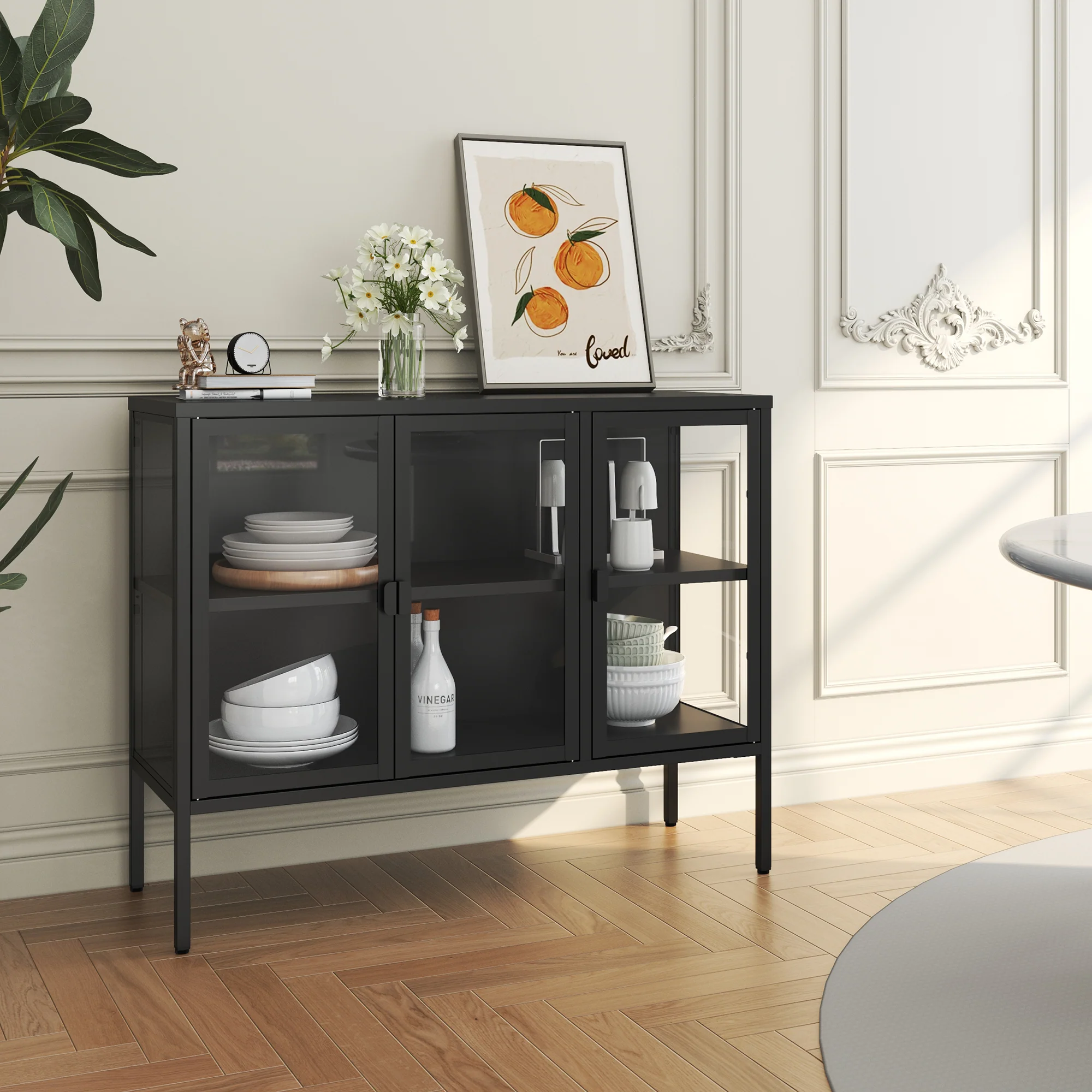Vitrinen-Sideboard Borshavisa [en.casa]