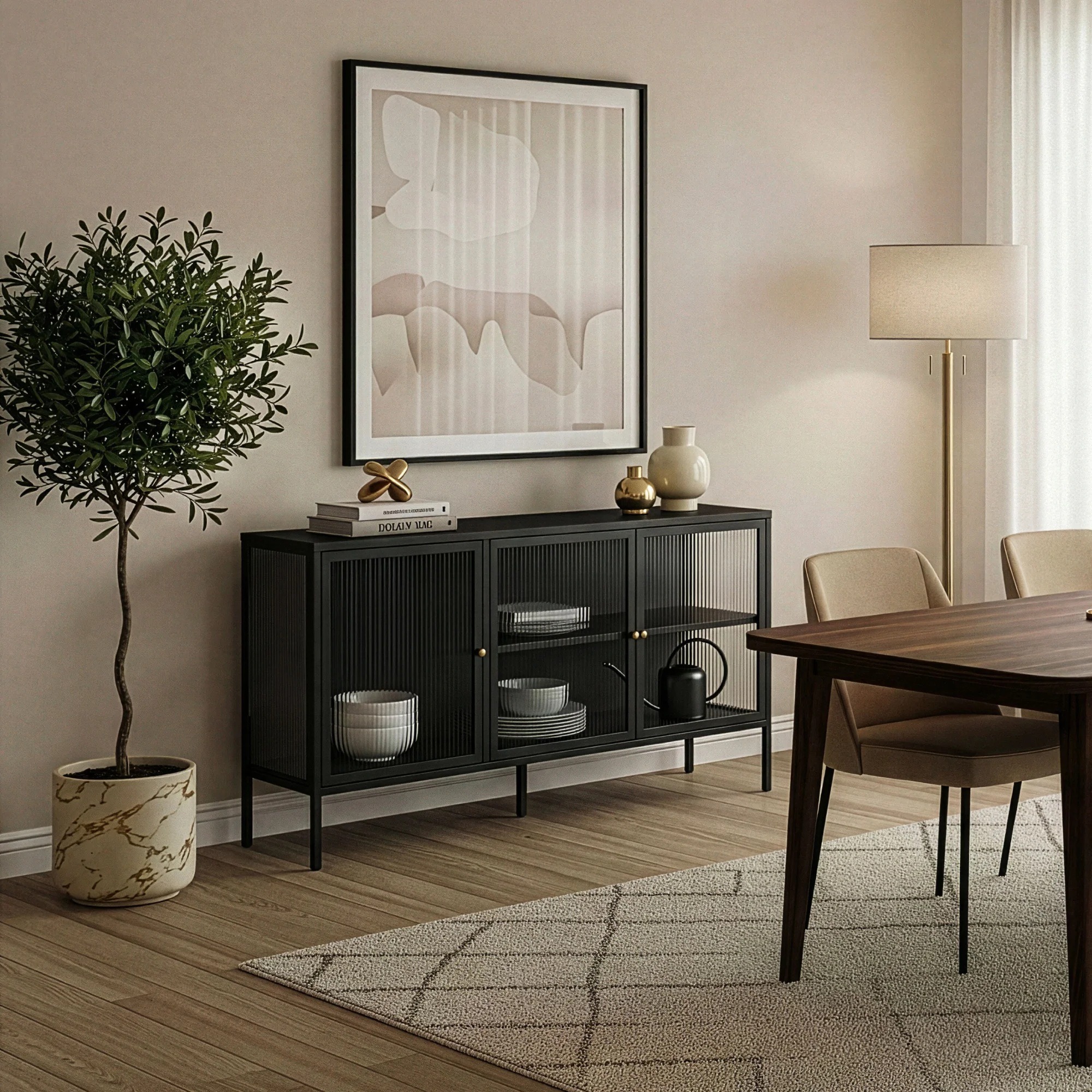 Vitrinen-Sideboard Vinterhavn [en.casa] - Image 2