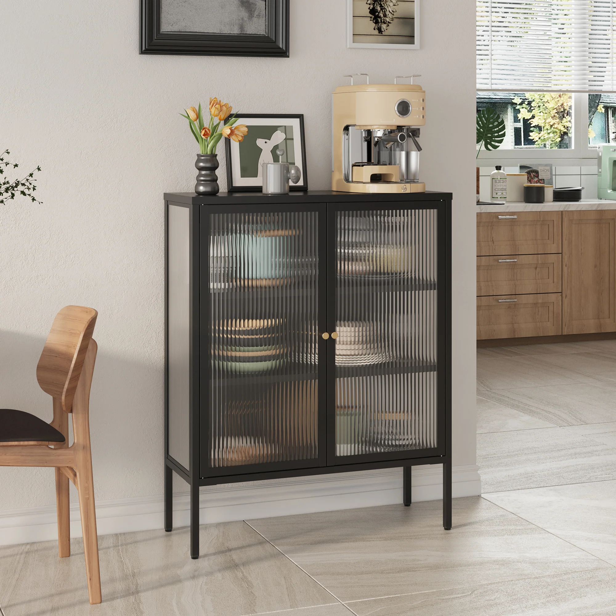 Vitrinen-Sideboard Vinterhavn [en.casa] - Image 3