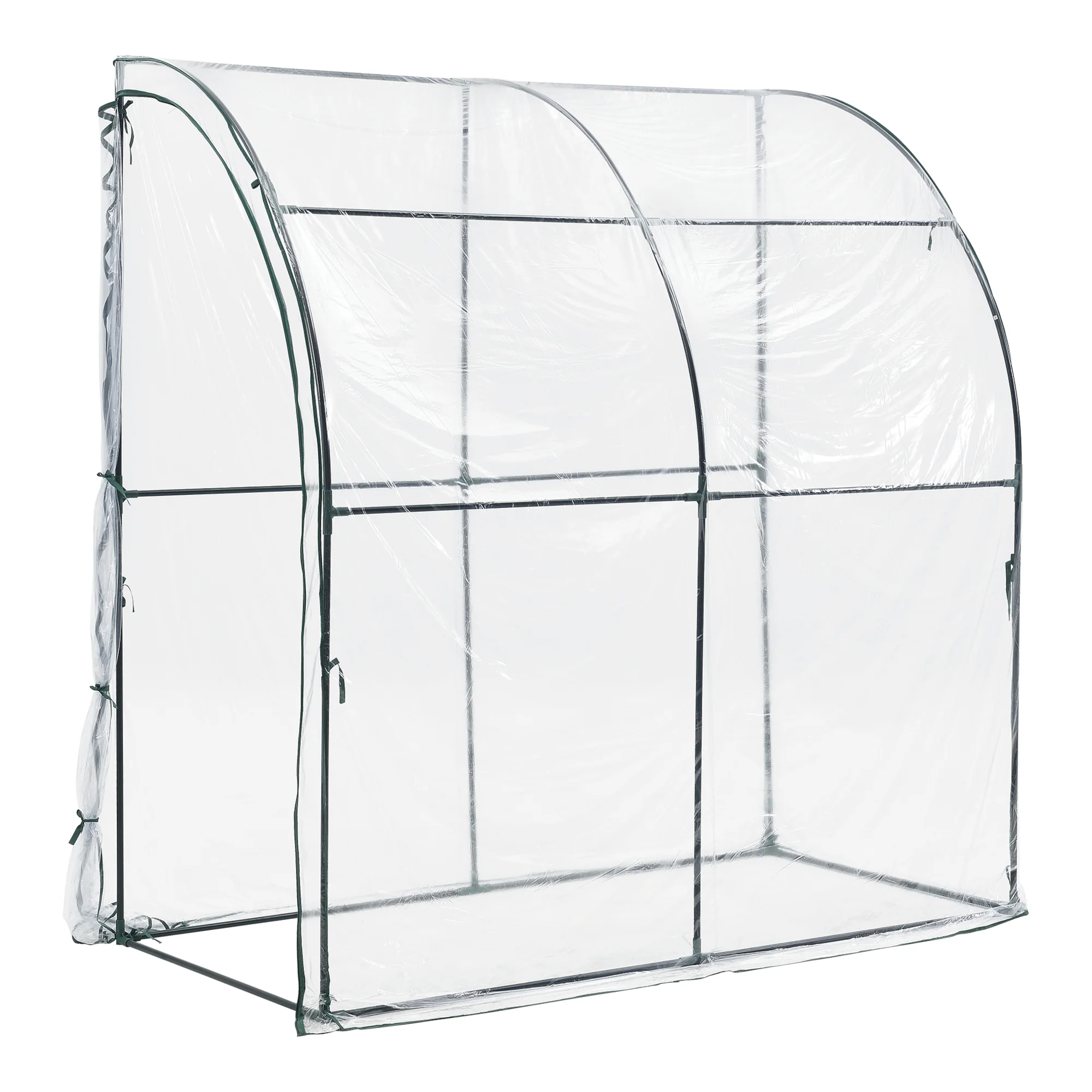Wand-Gewächshaus Juta 100x200x215cm PVC Folie Transparent [en.casa]