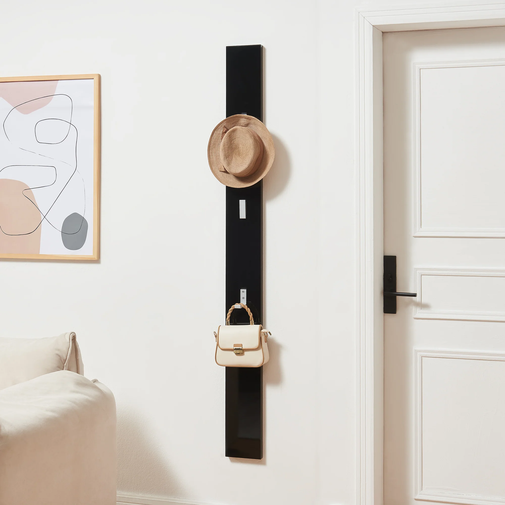 Wandgarderobe Hansnes mit 3 Klapphaken 165 cm versch. Farben [en.casa] - Image 3