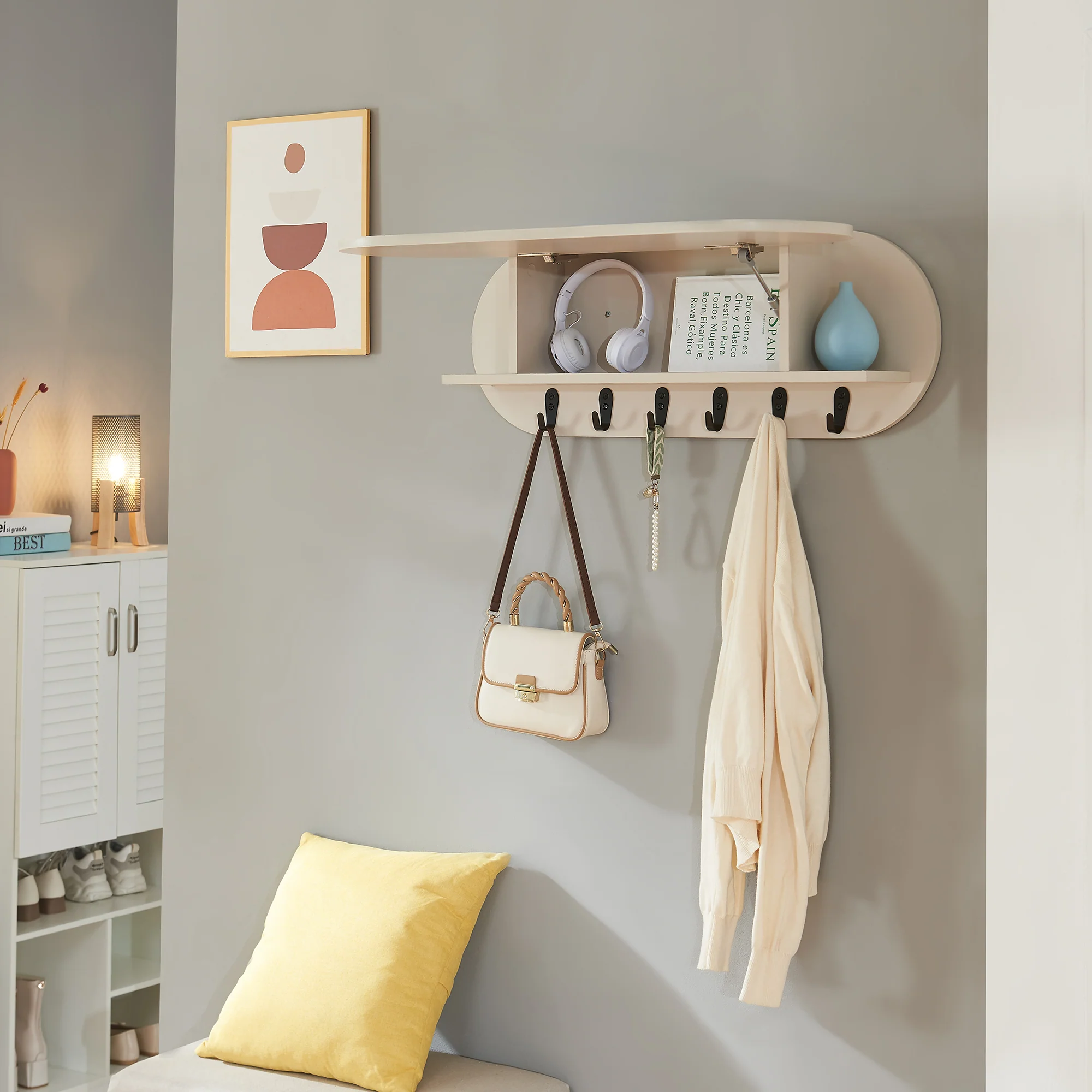 Wandgarderobe Vilkön mit Ablagefach [en.casa] - Image 3