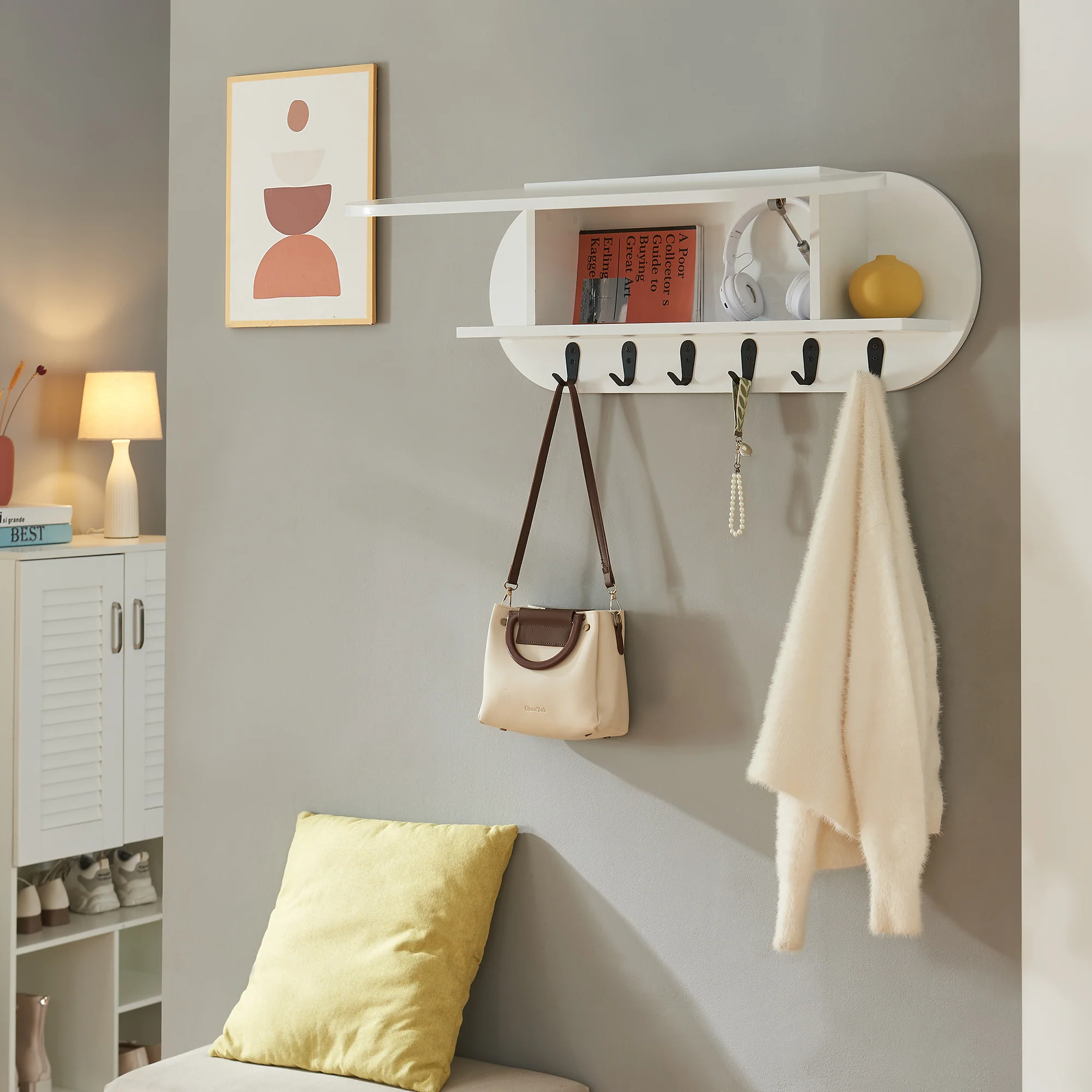 Wandgarderobe Vilkön mit Ablagefach [en.casa] - Image 4