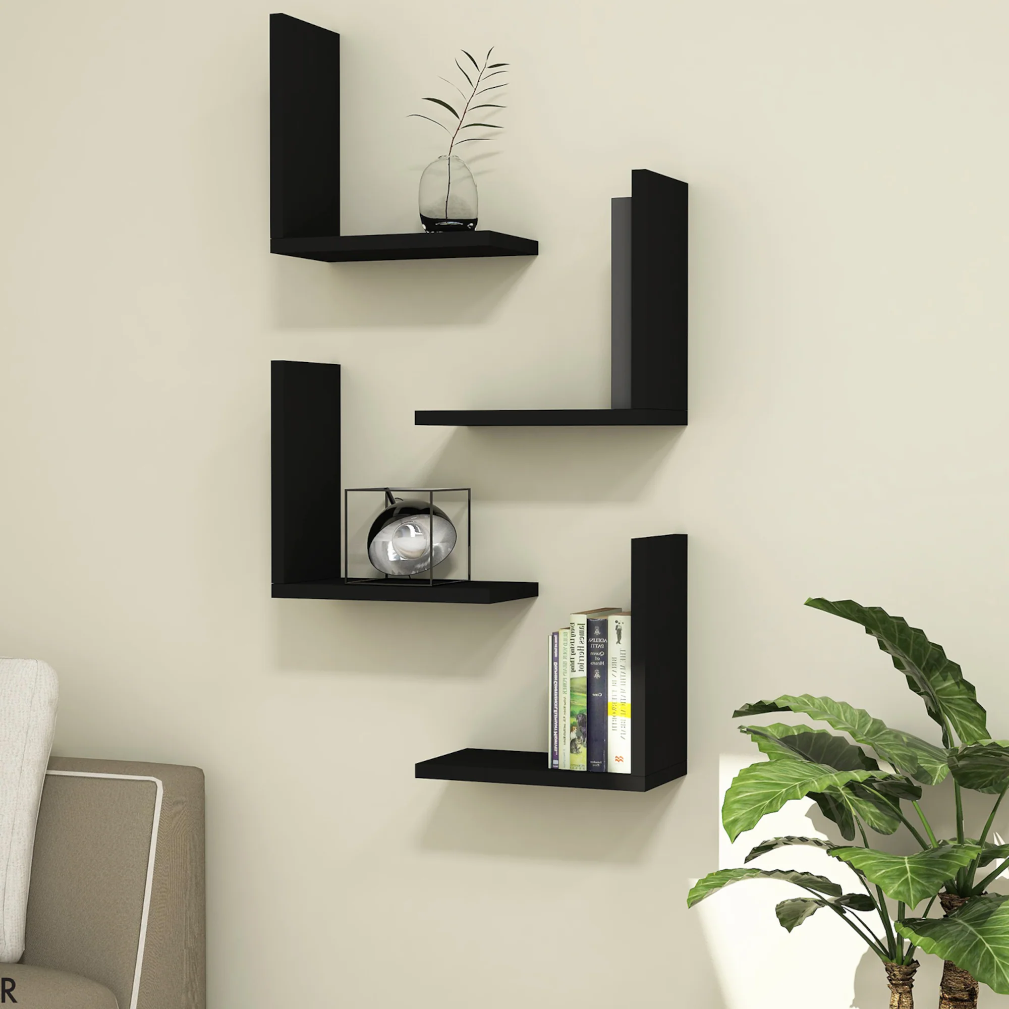 Wandregal Broby im 4er Set 30 x 30 x 16 cm in versch. Farben [en.casa] - Image 2