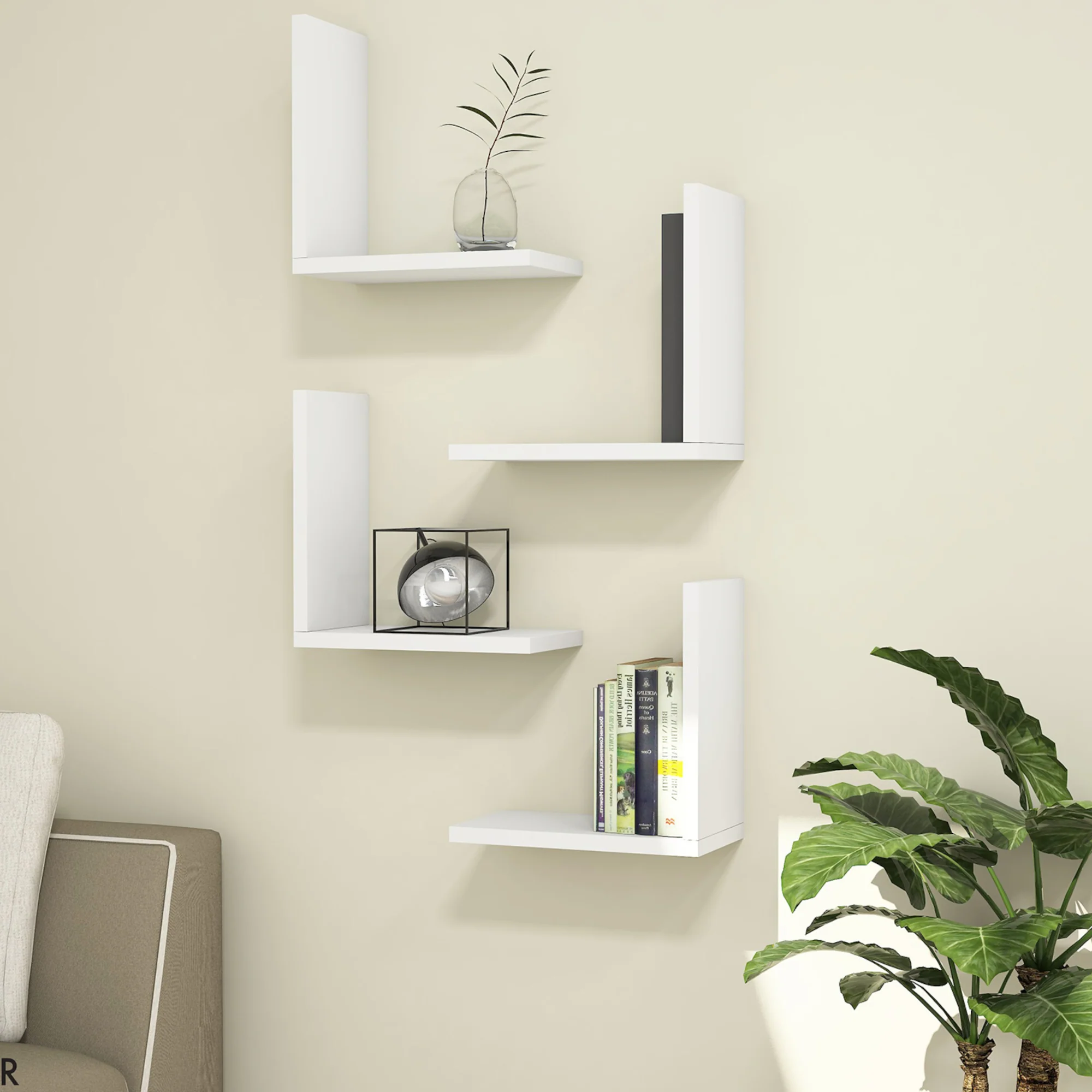 Wandregal Broby im 4er Set 30 x 30 x 16 cm in versch. Farben [en.casa] - Image 3