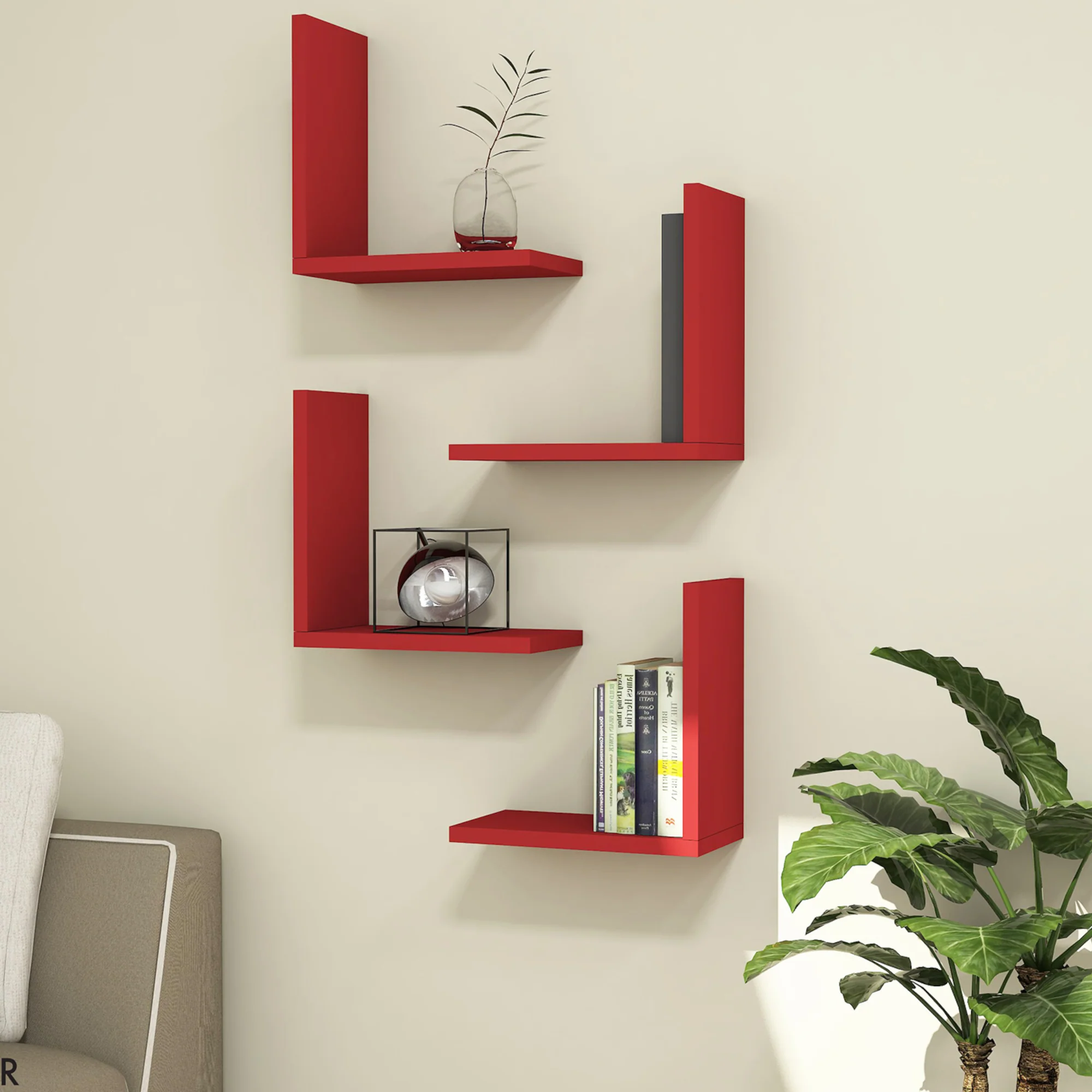 Wandregal Broby im 4er Set 30 x 30 x 16 cm in versch. Farben [en.casa] - Image 4