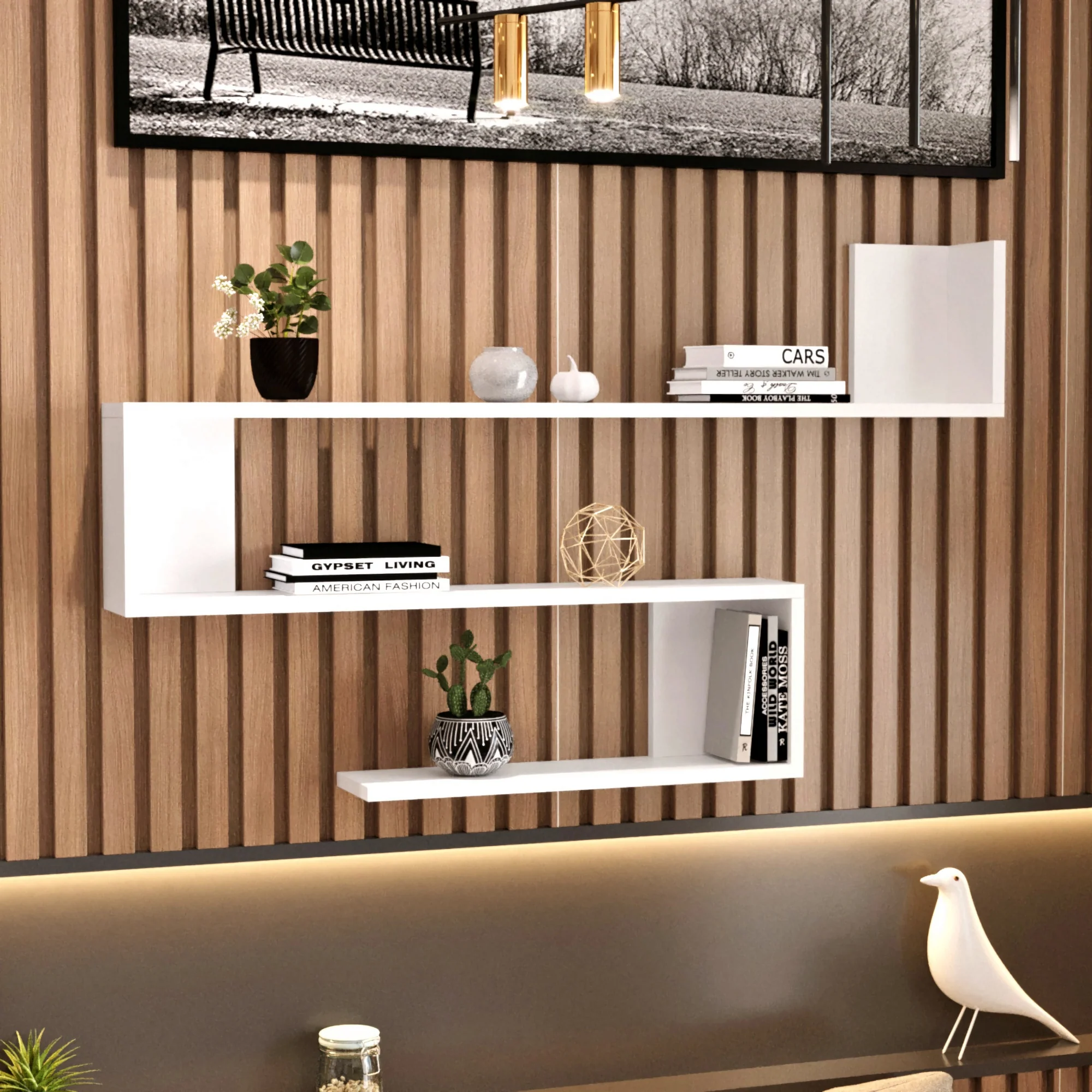 Wandregal Kitee 120 x 14,5 x 71,5 cm in versch. Farben [en.casa] - Image 2