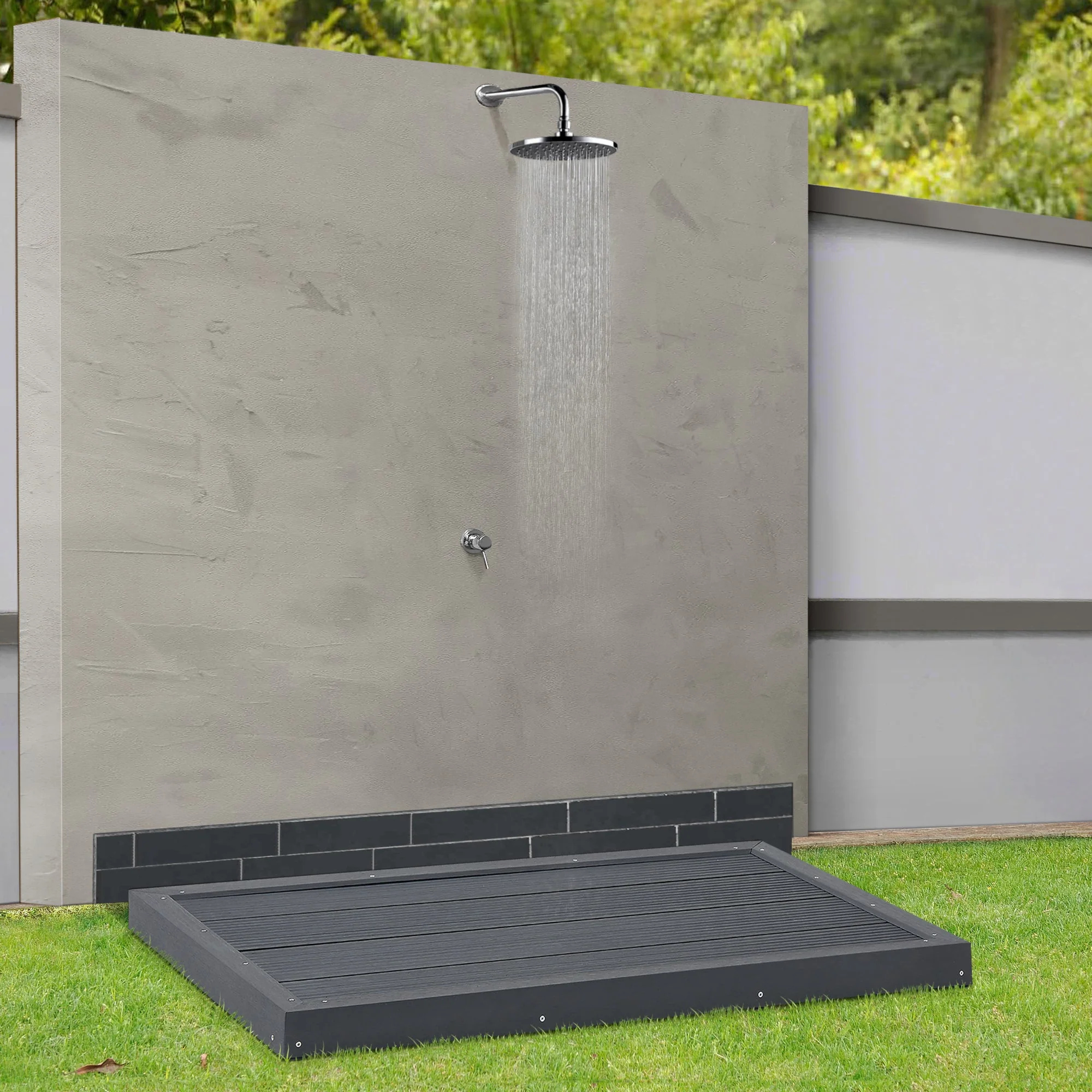 WPC Bodenplatte Nürtingen für Solardusche 101x63x5,5cm [en.casa] - Image 2